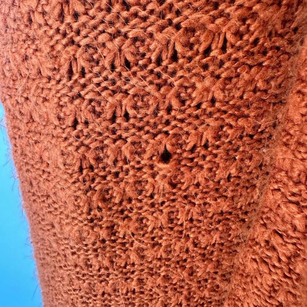Pamela Love Clay Brown Crochet Maxi Dress LARGE Sweater Fringe Designer $395 - Picture 13 of 13